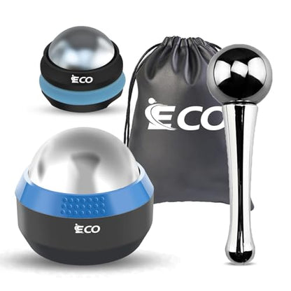 iECO Cold Massage Roller Ball - Ice Roller Ball for Muscles Deep Tissue, Cold & Heat Therapy, Plantar Fasciitis Roller - color: Ice Boat+ice Hockey+ice Ball