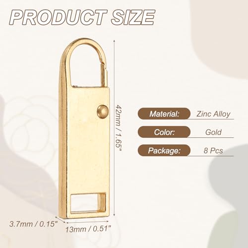 uxcell 8Pcs Zipper Pull Replacement, Metal Zipper Handle Mend Fixer Tab Repair for Luggage Suitcase Backpack Jacket Bags Boots Coat Handbags, Gold Large - color: Gold, size: Large