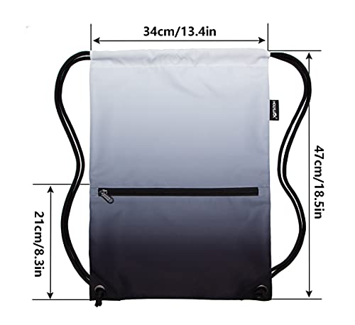 HOLYLUCK Drawstring Backpack Bag Sport Gym Sackpack - color: Gradient Black