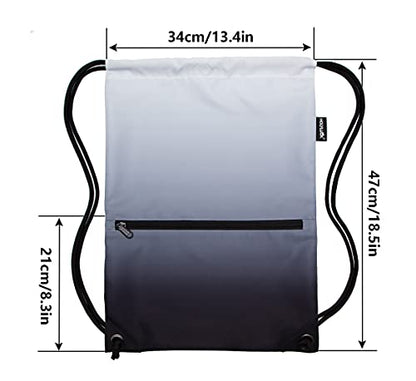 HOLYLUCK Drawstring Backpack Bag Sport Gym Sackpack - color: Gradient Black