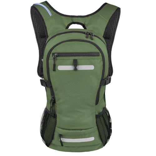 20L Hydration Backpack with 3L Water Bladder Water Backpack for Hiking Hydration Pack Insulated Daypack for Commuting Black - color: Army Green