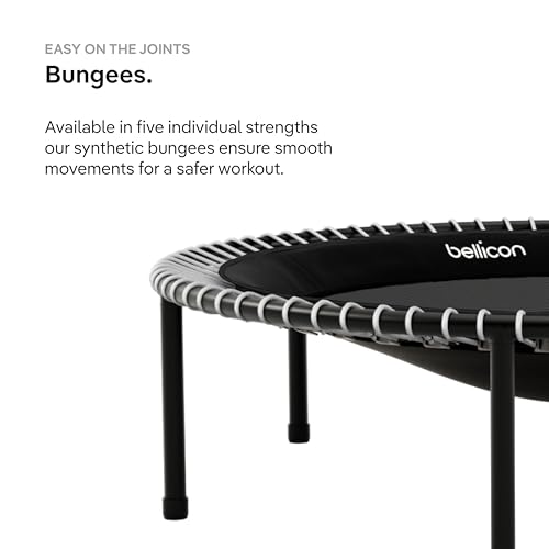 bellicon Mini Trampoline 39'' (Beige) | Bungee Suspension up to 260 lbs | Indoor Fitness Rebounder for Adults | Foldable Legs