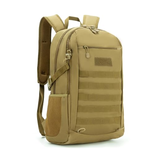 HUNTVP 10L/20L/30L Tactical Backpack Military MOLLE Backpack Rucksack Gear Tactical Assault Pack for Hunting Camping Trekking (30L-Dark Brown) - color: Dark Brown, size: 30L