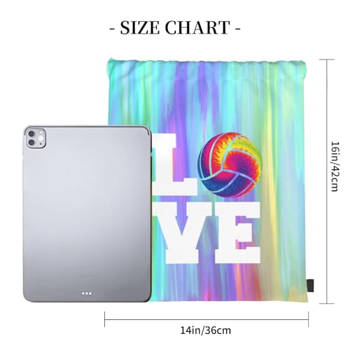 Love Volleyball Unisex Drawstring Backpack Bag Sport Gym Travel Swim Sackpack - color: Love Volleyball5