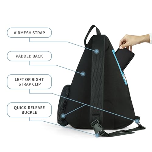 Mangrove Pickleball Bag, Men's & Women's Pickleball Backpack, Adjustable Sling Bag w/Fence Hook/Large Capacity/Safety Pocket - color: Blue