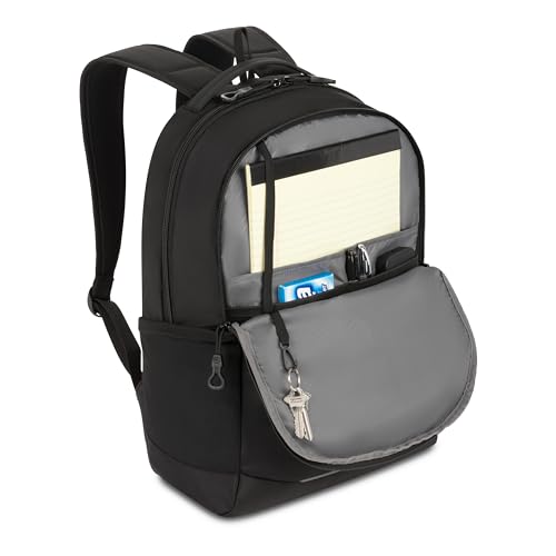 SwissGear Orientation Laptop Backpack, Black, 17"x12"x7" - color: Black, style: Orientation