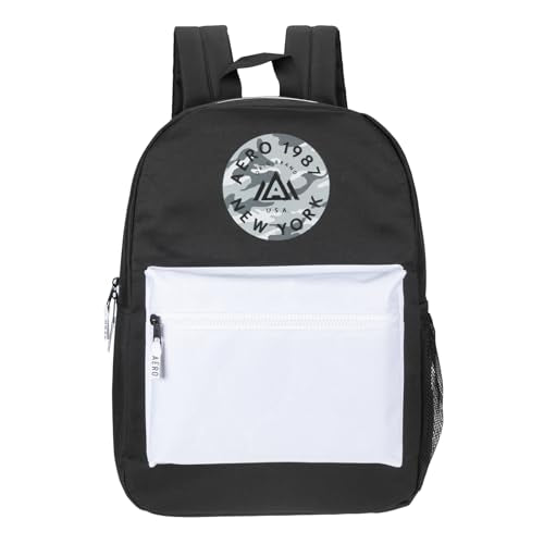 AEROPOSTALE Fieldtrip Unisex Backpack - AE Mens and Womens Bag for Everyday Use - Black/White - color: Black White