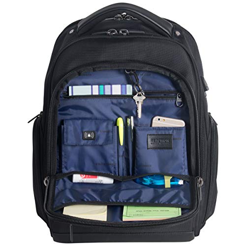 Kenneth Cole Reaction ProTec Travel Business Backpack 17" Laptop Computer TSA Checkpoint-Friendly Bookbag With USB Port, Black - style: Backpack