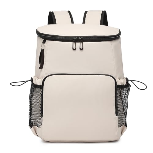 Backpack Cooler for Men and Women Insulated Waterproof Soft Lightweight Cooler Bag Leakproof 30 Cans Travel Camping Picnic Beach - color: Cream, size: 30 Cans