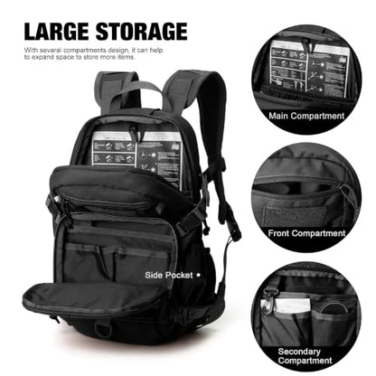 Mardingtop Small Tactical Backpack,Molle Hiking Backpack for Backpacking,Cycling and Biking,15L Backpack - color: Black, size: 15L