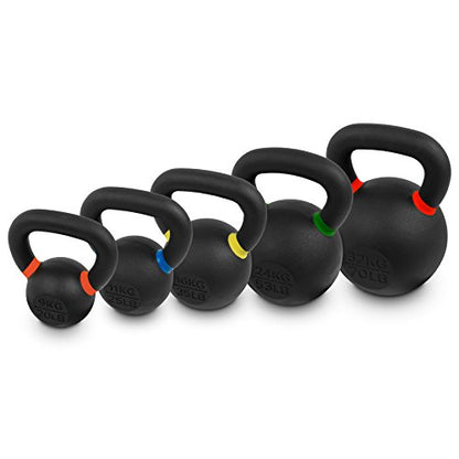 Valor Fitness Premium Cast Iron Kettlebells Powder Coated Kettle Bell Weights - Includes LB and KG Weight - color: C: 20LB