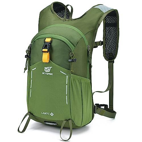 SKYSPER Small Hiking Backpack - 15L Travel Daypack Lightweight Bag Water Resistant Hiking Backpacks for Women Men - color: Lantc15-armygreen, size: Small