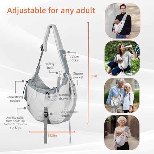 Dog Carrier Sling, Dog Carriers for Small Dogs Up to 20lbs, Grey - color: Grey