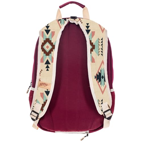 HOOEY Rockstar 20L Backpack - Compact Travel Backpack with Laptop Sleeve - Lightweight, Durable Daypack for Commuting, Hiking & Outdoor Use - Unisex Design (Cream/Aztec) - color: Cream/Aztec