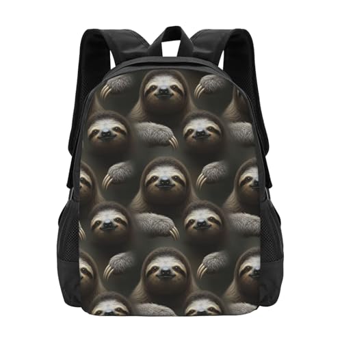 Compact Commute Backpack Sloth, Multipurpose Large Volume Anti Theft Daypack Carry On Bag for Office Work Urban Daily Use - color: Design (1330)