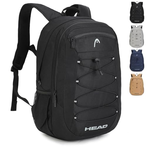 HEAD 30L Waterproof Drone String Travel Backpack for Men, Lightweight Laptop Backpack Fits 15.6 inch Notebook, Casual Daypack Carry On Backpack for College/Gym/Outdoor/Daily Use/Commute, TSA Friendly - color: Black