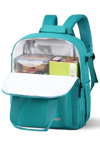 MIER Small 16L Insulated Cooler Backpack with Removable Divider, Lightweight Soft Wine Cooler Bag for Beach Travel Work Picnics Camping, Portable Lunch Backpack for Men Women,Teal - color: Teal