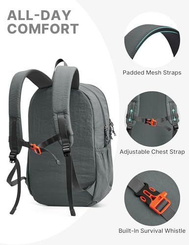 G4Free 15L Hiking Backpack Lightweight Small Daypack for Women Men - color: Gray