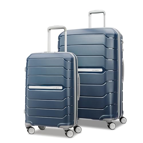 Samsonite Freeform 2-Piece Luggage Set - Carry-On & Large Checked Luggage with Dual Spinner Wheels - Durable Polypropylene Hardshell - TSA Lock, Airline-Approved - Expandable Hard Shell - Navy - color: Navy, size: 2-Piece Set (Carry-on/Large)