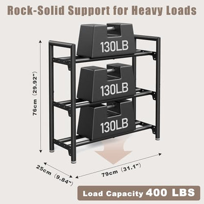 Dumbbell Rack Stand Only, 400LBS Capacity Weight Rack for Home Gym Storage, Adjustable Weight Storage Racks, Heavy-Duty Kettlebell Rack ﻿
