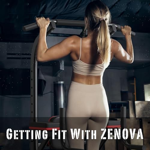 ZENOVA Pull Up Bar, Multi-Function Pull Up Dip Bar Station, Home Gym Workout Strength Training Equipment for Men Women Muscle Building - color: Black