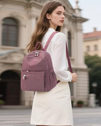 Tanweibago Mini Nylon Women Backpacks,11L Small Ladies backpacks Casual Lightweight Women Shopping Travel Daypack (Carmine) - color: Carmine
