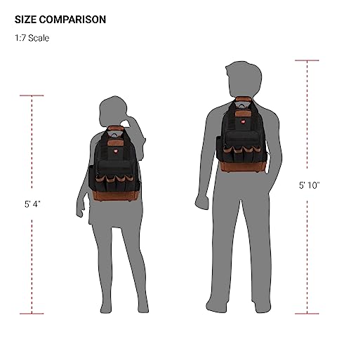 SwissGear Tool Bag Backpack, Fits Up to 15-Inch Laptop, Work Pack, Black/Brown Canvas - color: Black/Brown Canvas, size: Medium