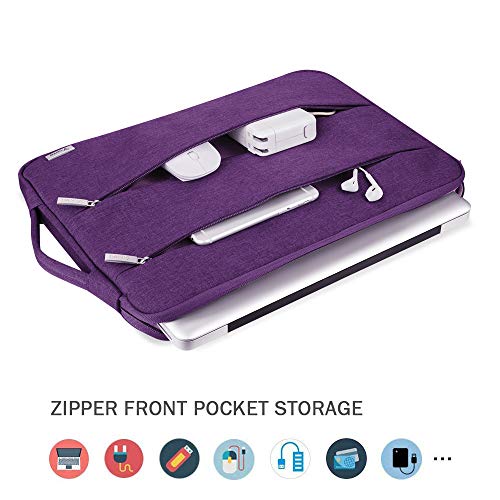 Voova Laptop Sleeve Carrying Case 15.6 16 Inch,Slim Computer Cover Bag Compatible with MacBook Pro 15/16, Dell xps 15,15-16 Inch HP Dell Asus Acer Laptop, Purple - color: Purple, size: 15.6-16 Inch