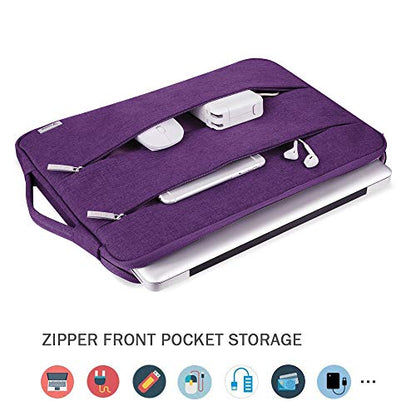 Voova Laptop Sleeve Carrying Case 15.6 16 Inch,Slim Computer Cover Bag Compatible with MacBook Pro 15/16, Dell xps 15,15-16 Inch HP Dell Asus Acer Laptop, Purple - color: Purple, size: 15.6-16 Inch