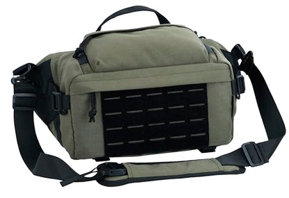 Tactical Sling Backpack Crossbody EDC Pack MOLLE Satchel Bag for Travel, Work, Camping and Hiking 8Liter - color: Olive Drab