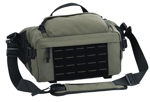 Tactical Sling Backpack Crossbody EDC Pack MOLLE Satchel Bag for Travel, Work, Camping and Hiking 8Liter - color: Olive Drab
