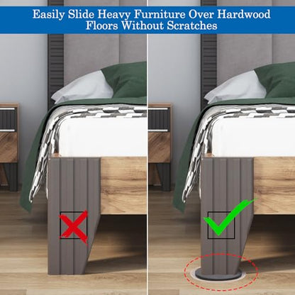 Furniture Sliders for Carpet, 8 Pcs 7" Round Furniture Moving Sliders, Heavy-Duty Furniture Movers - Reusable Carpet Sliders, Move Any Item Quickly, Easily and Safe!