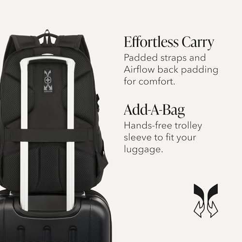 SwissGear 1900 Mini ScanSmart 16-Inch Backpack, Fits Up to 13-Inch Laptop, RFID Protection & ScanSmart TSA-Friendly Compartment, Black/Yellow - color: Black/Yellow