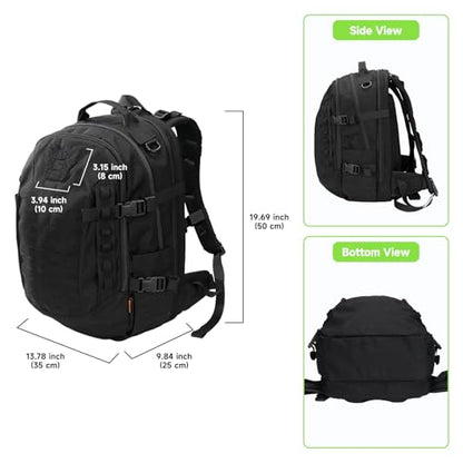 EXCELLENT ELITE SPANKER 40L Tactical Military Backpack for Men and Women Large Rucksack Assault Pack Bag for Outdoor Camping, Hiking(Black) - color: Black