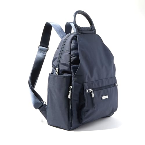 Baggallini All Day Backpack with RFID Phone Wristlet - Lightweight Travel Backpack for Women - color: French Navy
