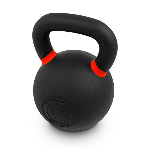 Valor Fitness Premium Cast Iron Kettlebells Powder Coated Kettle Bell Weights - Includes LB and KG Weight - color: J: 70LB