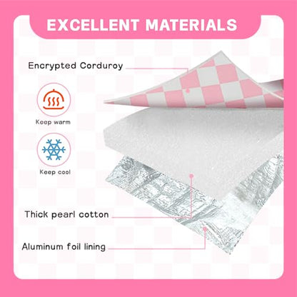 LEDAOU Lunch Box Kids Insulated Lunch Bag Girls Boys Toddler Reusable Lunchbox for School Picnic Hiking (Checkered-Pink) - color: Checkered-Pink