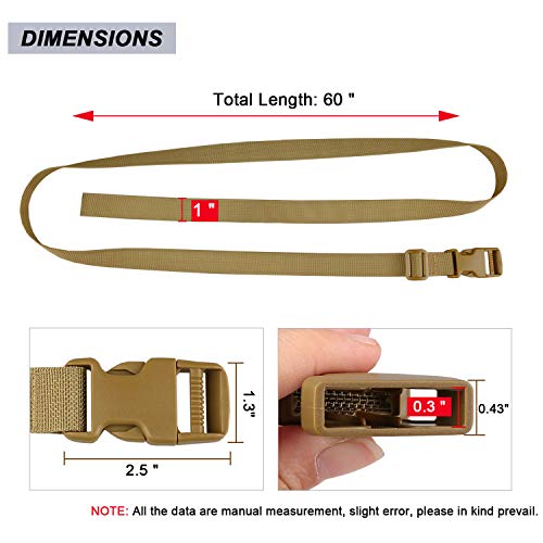 MAGARROW 24" 40" 60" 100" Strap Buckle Packing Straps Adjustable 1-Inch Belt - color: Tan (4-Pack), size: 1" Wide - 60" Long