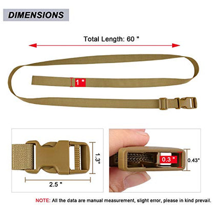 MAGARROW 24" 40" 60" 100" Strap Buckle Packing Straps Adjustable 1-Inch Belt - color: Tan (4-Pack), size: 1" Wide - 60" Long