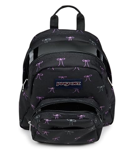 JanSport Half Pint Mini Backpack, 10.2 L - Durable Mini Bag Purse with Adjustable Shoulder Straps, Single Main Compartment, Zippered Stash Pocket, Bad Bows - color: Bad Bows