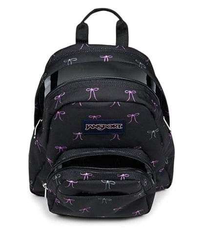 JanSport Half Pint Mini Backpack, 10.2 L - Durable Mini Bag Purse with Adjustable Shoulder Straps, Single Main Compartment, Zippered Stash Pocket, Bad Bows - color: Bad Bows