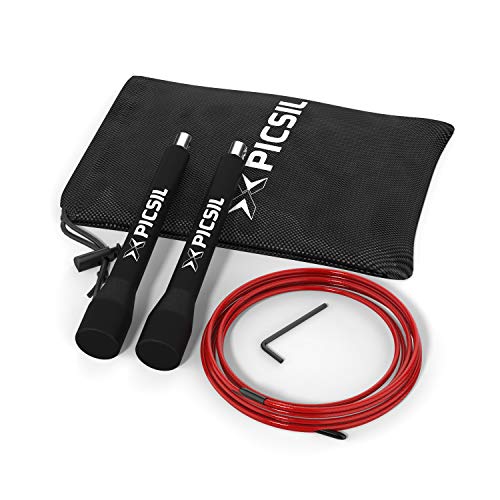 PICSIL - Professional Crosstraining Jump Rope | Double Bearings for Greater Speed | Adjustable and Ergonomic | Ideal for Fitness, Boxing, MMA | Unisex Jump Rope | ABS Material