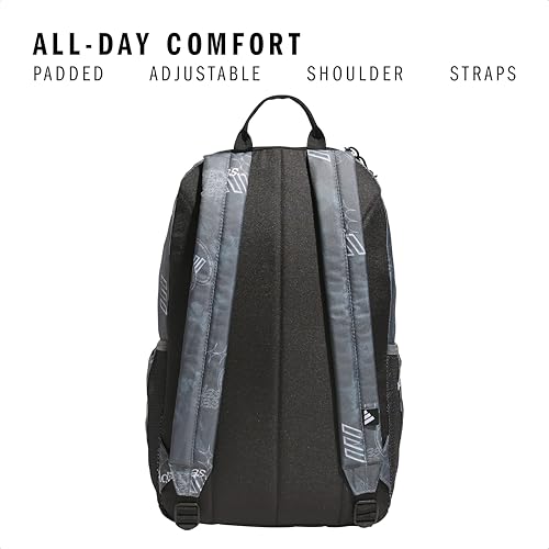 adidas Classic 3-Stripe Backpack for Laptop, School and Travel, 28L - color: Tech Aop Grey Four/Black/5.0