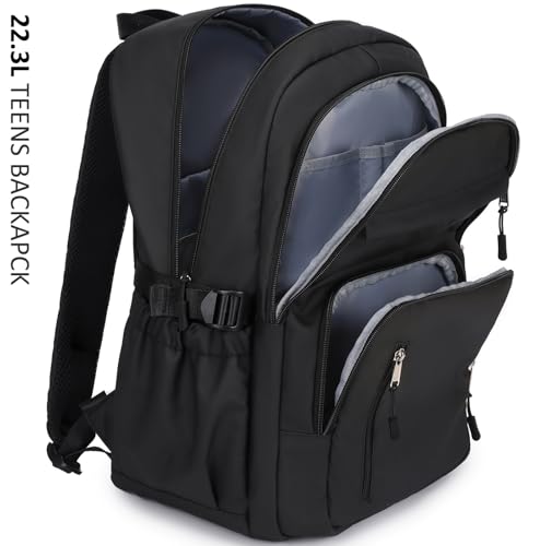 JIANYA Laptop Backpack for College Women Travel Backpack Big Student School Bag, Water Resistant Fits 15.6" Notebook - color: Black