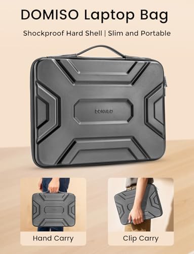 DOMISO 14 inch Laptop Sleeve with Handle, Shockproof & Waterproof EVA Protective Laptop case, Hard Laptop Sleeve for 14" HP Dell Asus Lenovo Laptop, Dark Grey - color: Dark Grey, size: 14 inch