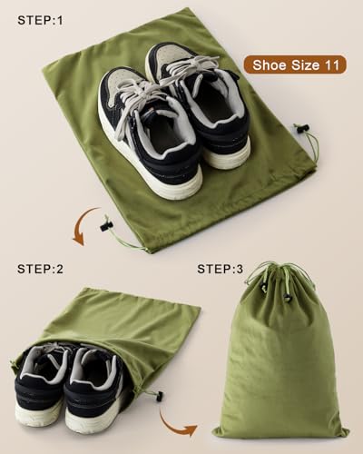 4 Pcs Shoe Bags for Travel, Dust Velvet Bags, Sage Green, 17.3x12.6 Inch - color: Sage Green, size: 17.3"x12.6"