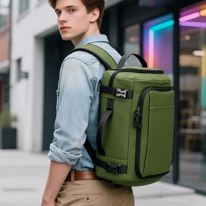 Carry On Travel Backpack with Shoe Compartment Flight Approved Laptop Backpack Expandable Work Business Backpack for Women Men Casual Daypack, Dark Green - color: Dark Green, style: A