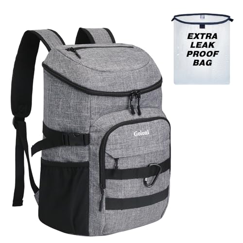 Cooler Backpack Insulated Leak Proof,Small Soft Coolers Bag for Men and Women Camping,Travel,Beach,Hiking,Picnic - color: Grey