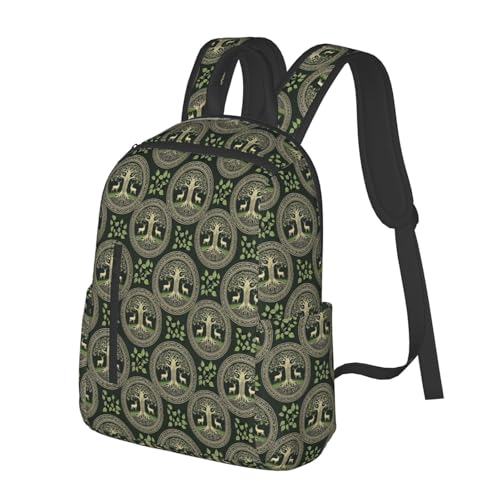 Casual Travel Rucksack Viking Symbol Tree Life, Self-Standing, Mesh Side Pockets, for Cycling & Weekends - color: Picture (828)