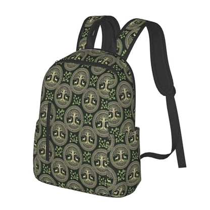 Casual Travel Rucksack Viking Symbol Tree Life, Self-Standing, Mesh Side Pockets, for Cycling & Weekends - color: Picture (828)